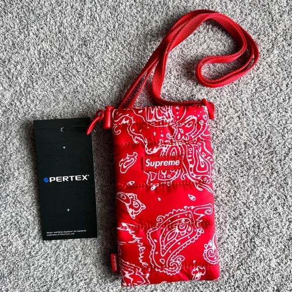 Supreme | Bags | Supreme Puffer Neck Pouch Red Paisley | Poshmark